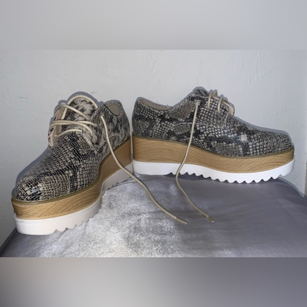 snakeskin platform sneakers